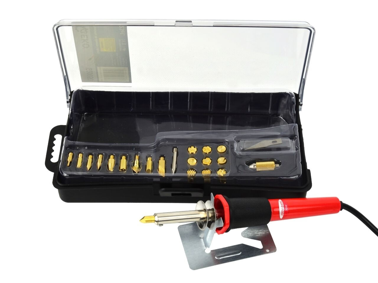 Set aparat pirogravat + 23 accesorii 30W 275°C, GEKO G20050 - imagine 5
